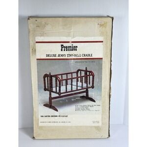 Vintage Premier Deluxe Jenny Lind Doll Cradle Wood Bassinet Crib No 80M2390 NOS